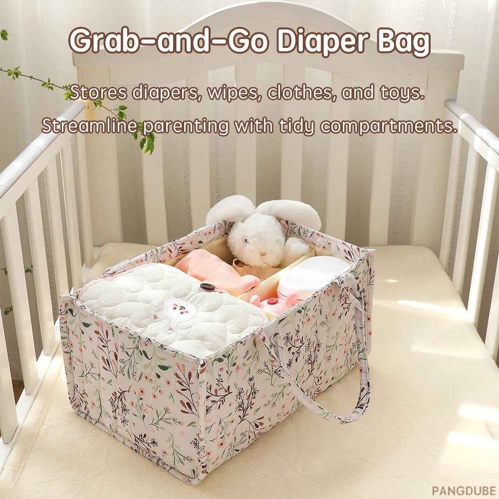 PANGDUBE Baby Diaper Organizer Bag Folding Portable Diaper Stackers & Caddies High Capacity Storage Bag for Baby Things
