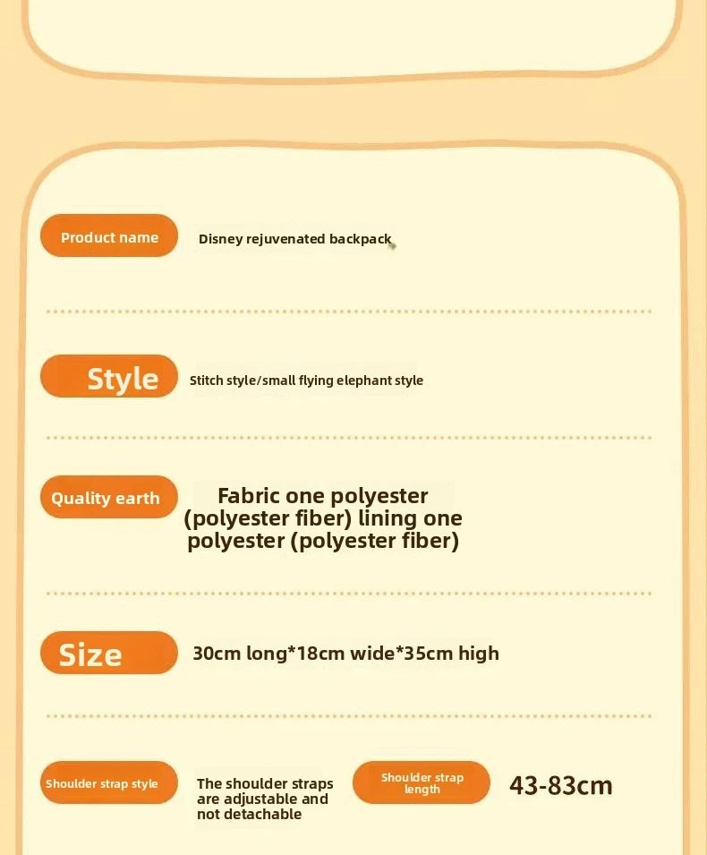 Disney New Fashion Women's Backpack Luxury Brand Original Women's Backpack Large Capacity High Quality Leisure Travel Backpack