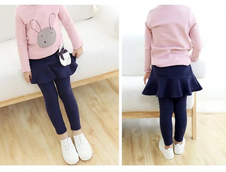 New Baby Girls Leggings Lace Princess Skirt-pants Spring Autumn Children Slim Skirt Trousers for 2-7 Years Kids Clothes