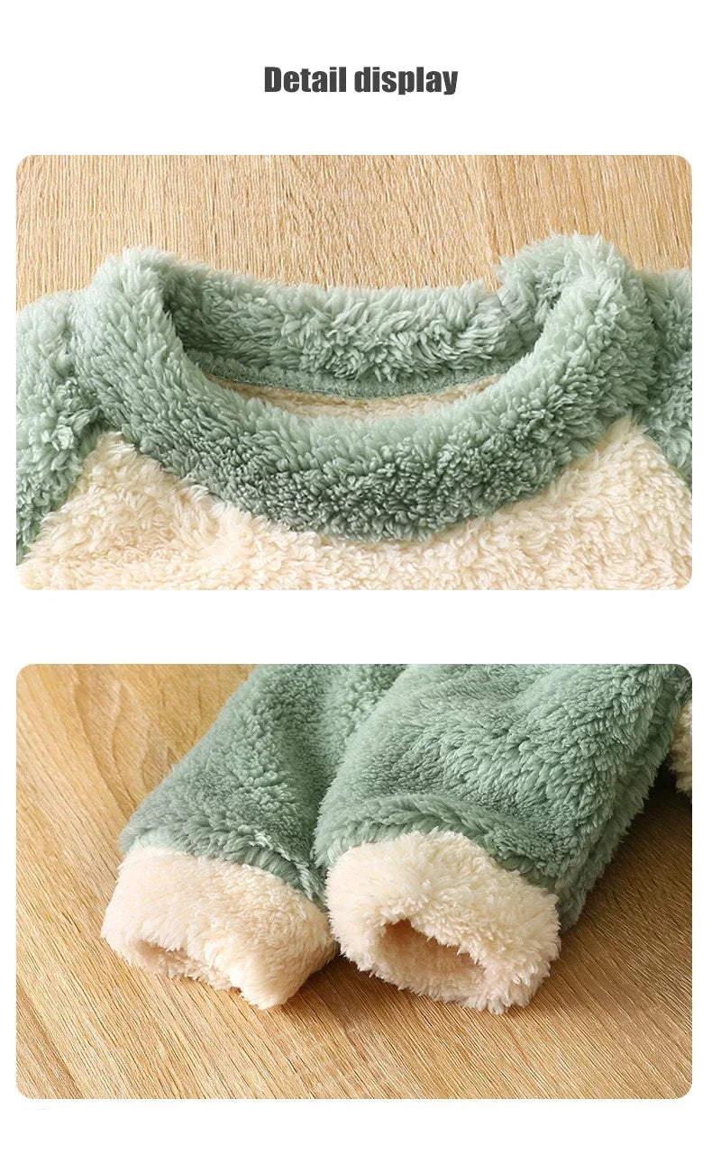 Children's New Winter Flannel Set For Boys and Girls Plush Insulation Home Clothing Children's Pajamas Children's Clothing