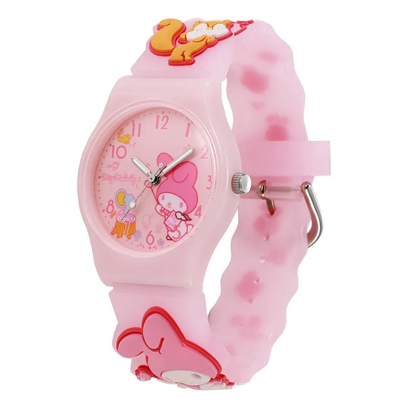 Cute Hello Kitty Watches for Girls 3D Cartoon Pattern Kuromi Waterproof Quartz Children Watch Wrist Clock Kids Gift reloj nina