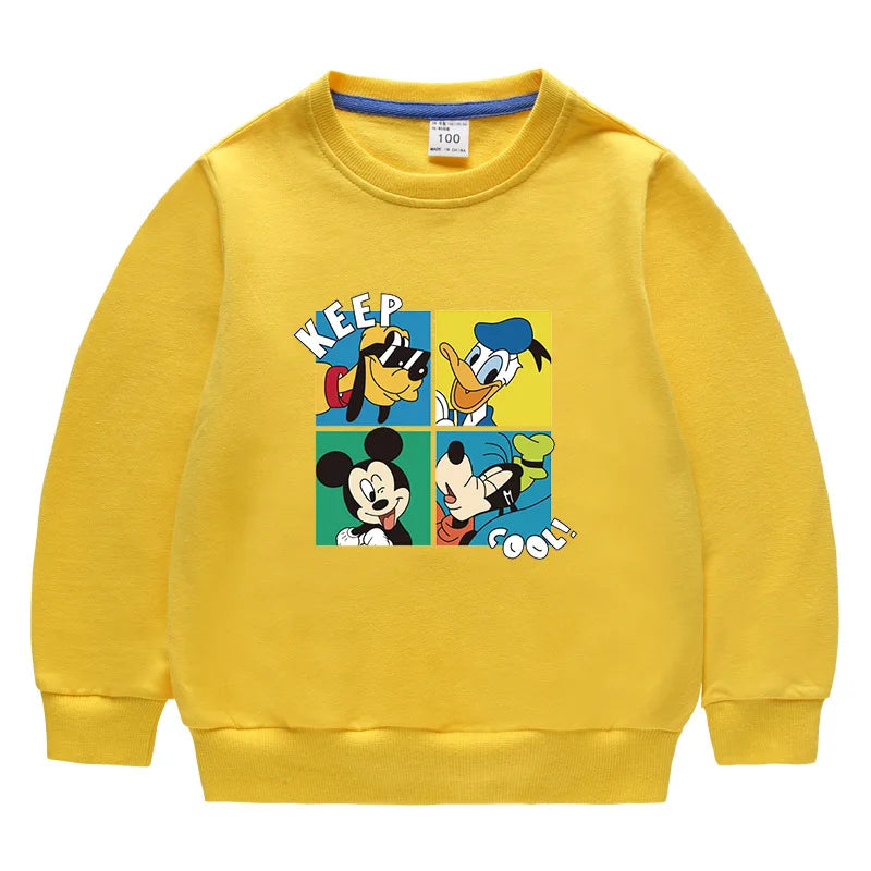 Fashion Baby Boys Cotton Clothing Sets Kids Cartoon Mickey Mouse Long Sleeve Tops + Jeans Pants 2Pcs for Children Tracksuits