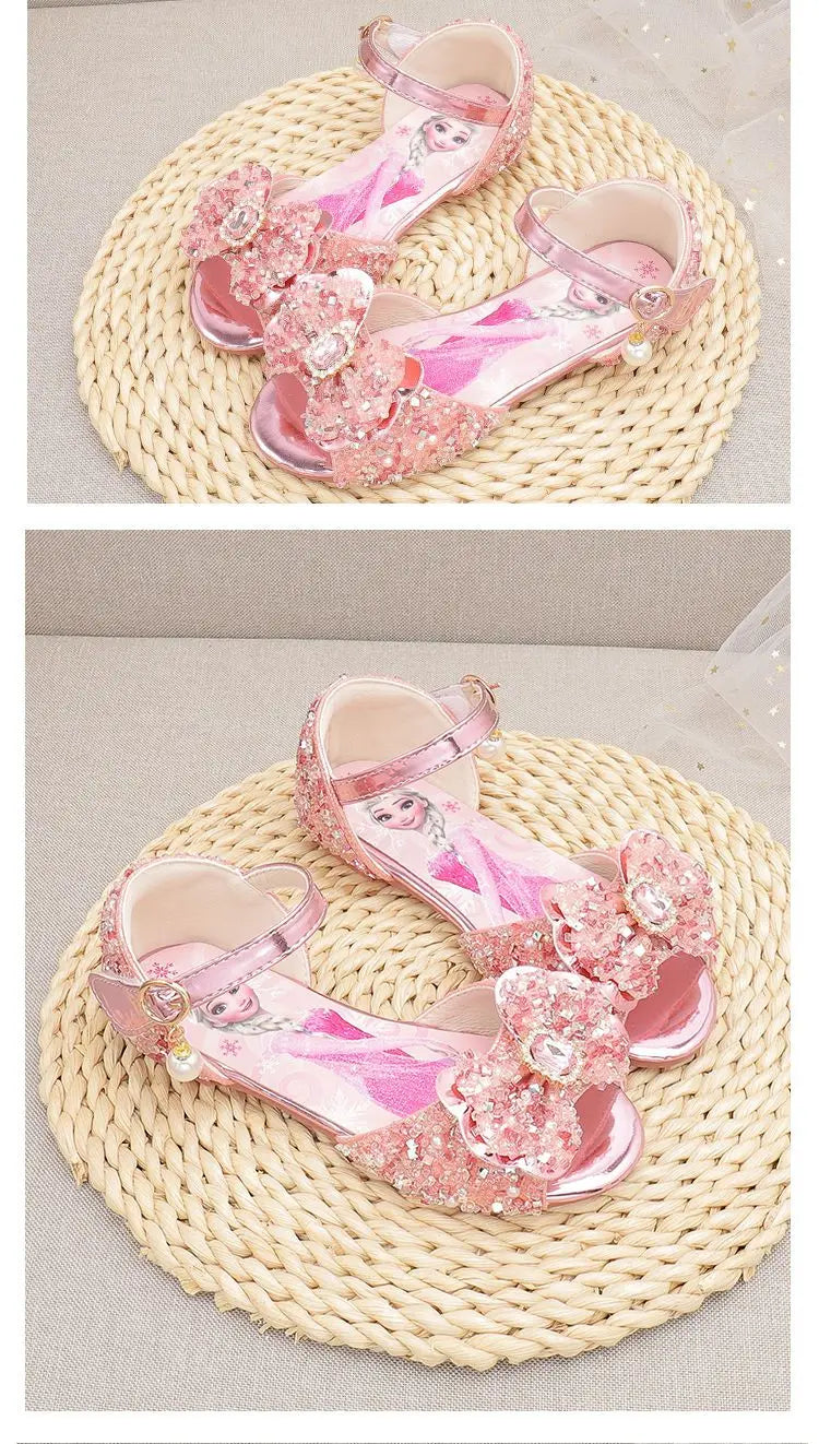 Disney Fairy Girl Butterfly Cinderella Princess Sandals Fashion Children Masquerade Role Play Elegant Party Crystal Shoes