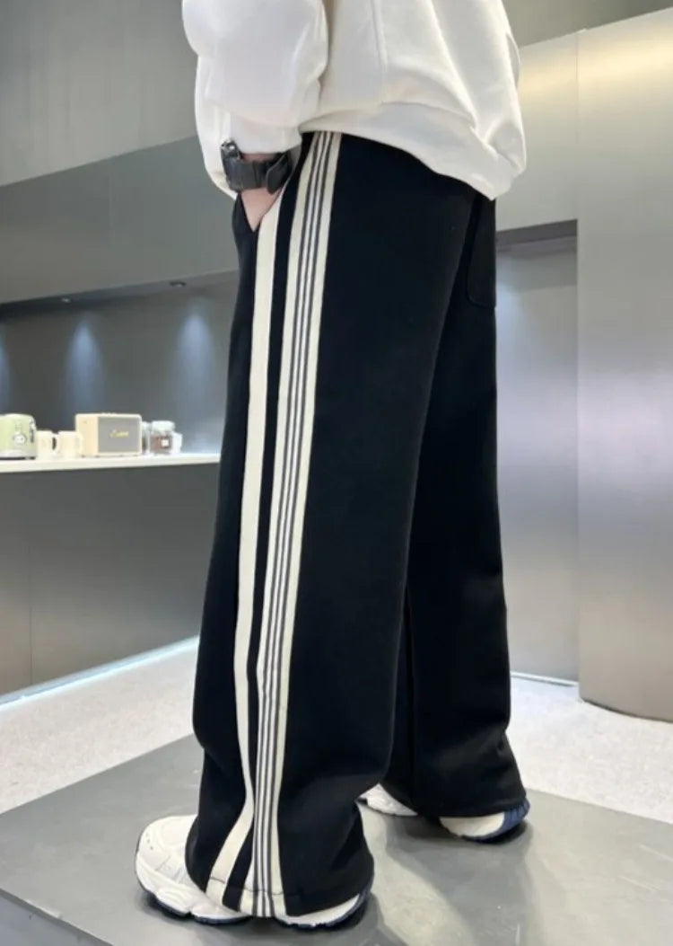 2025 New Release Boys' Wide-Leg Pants - Breathable Sporty Straight Leg for Boys 120-170cm, Spring Autumn Streetwear Casual Wear