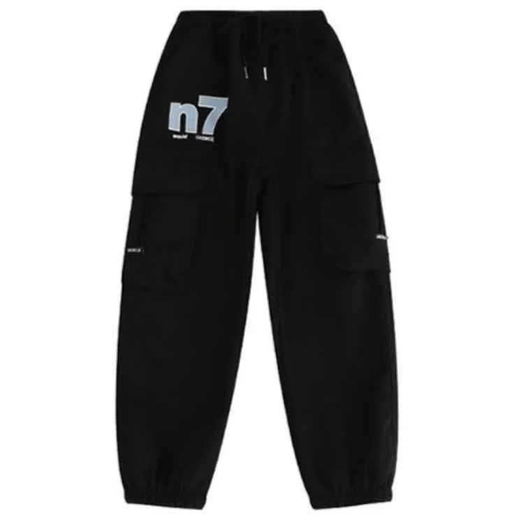 Boys Cargo Pants Spring Autumn Fleece-Lined Kids Casual Loose Long Pants Stylish Warmth Outdoor Playwear