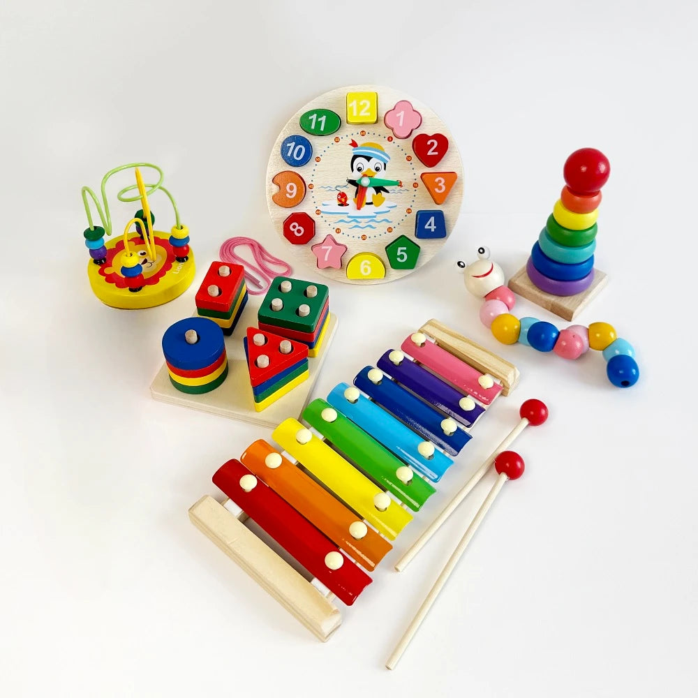 Baby Educational Toys Montessori Wooden Toys Early Learning Baby Birthday Christmas New Year Gift Toys for Children GYH