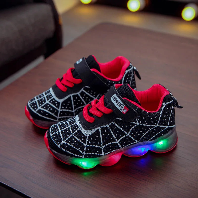 Kids LED Lighting Shoes Boy Lighting Shoes Girls Running Shoes Baby Single Sneakers Mesh Size 21-36