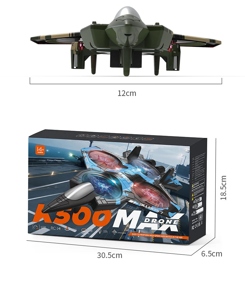 JCMO K500MAX Remote Control Toy Plane One Key Take Off Throw Fly 360° Rolling Flight 2.4Ghz RC Three Speed Adjustment Toy Plane