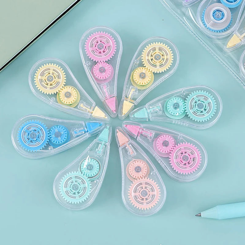 6Pcs/Set Correction Tapes Altered Tools Transparent Visible Stationery Cute Boy Girl Portable Mini Tape Set School Office Supply