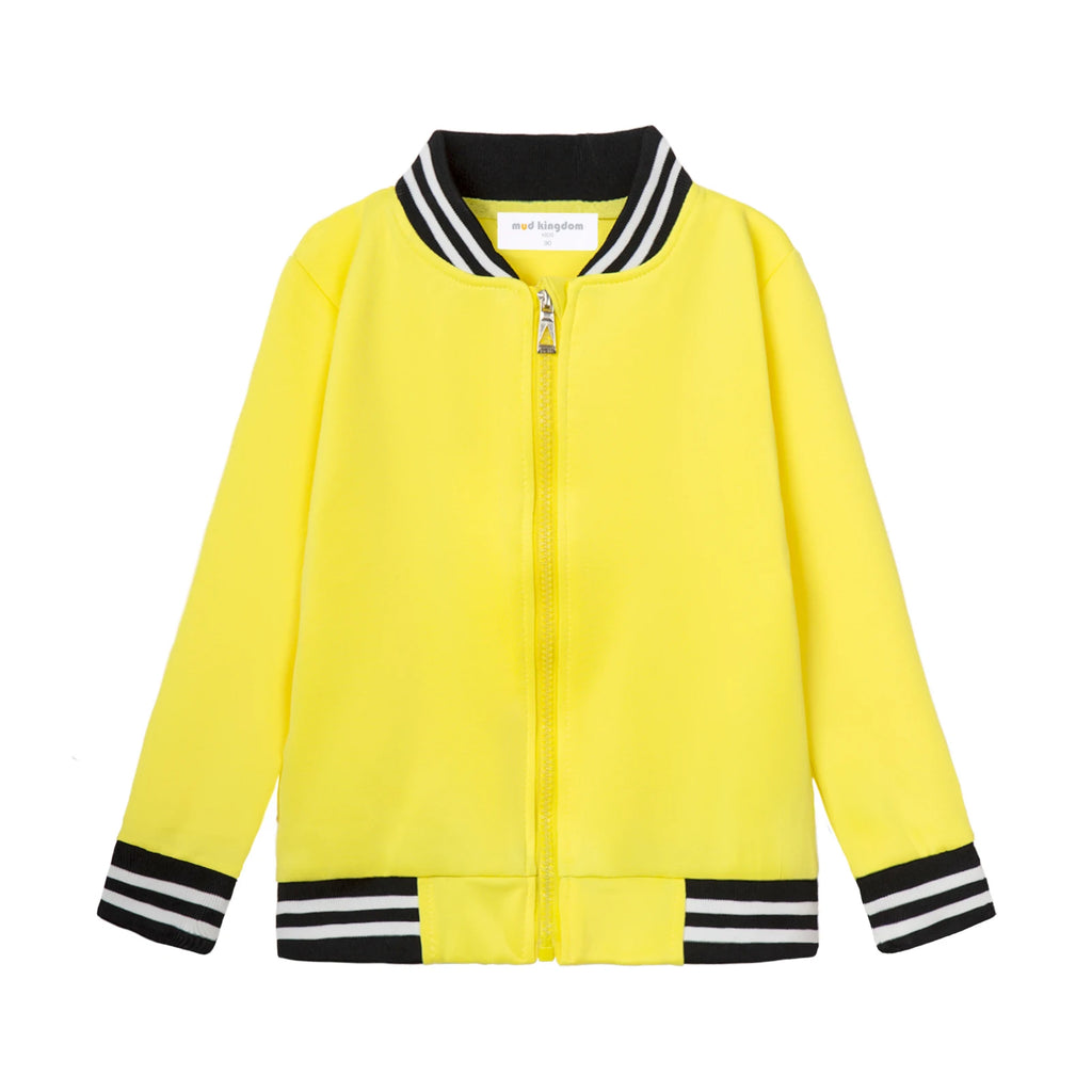 Mudkingdom Autumn Boys Girls Quick Dry Baseball Jacket Zip Up Coat Long Sleeve Casual Clothing for Children Lightweight Outwear