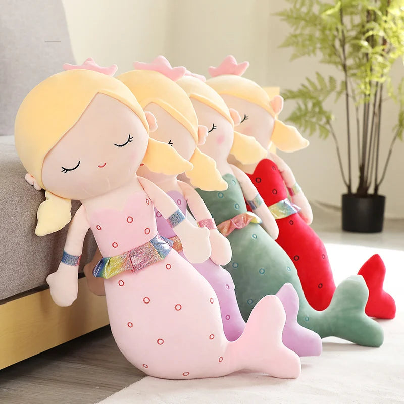 High Quality Cartoon Kawaii Mermaid Plush Toys Soft Animal Plush Pillow Stuffed Toy Princess Dolls Children  Girls Birthday Gift