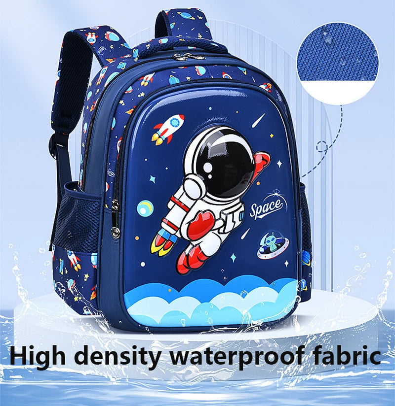 Children's Shoulder Bag Cartoon 3D Stereoscopic Astronaut Schoolbag Waterproof Kid Backpack Little Boy Dream Elementary School