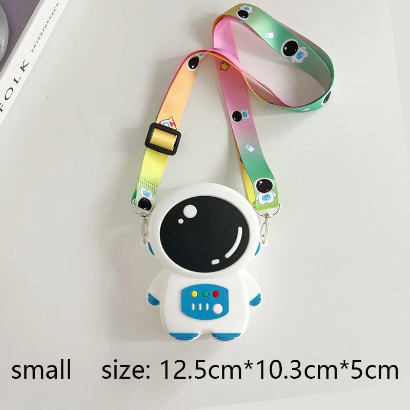 Astronaut Crossbody Bags Lovely Kawaii Bag Princess Small Storage Silicone Purse Cartoon Cosmonaut Model Toys Kids Prince Gift