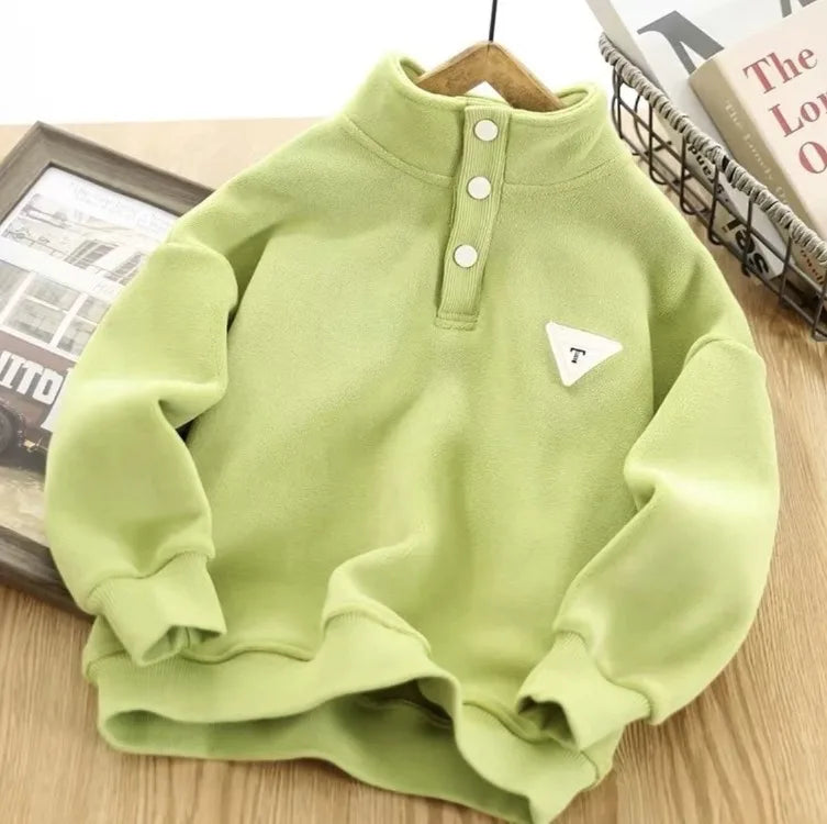 High-Quality Winter Kids' Double-Sided Fleece Lined & Thickened School Uniform Must-Have Mid-Big Size Sweatshirt