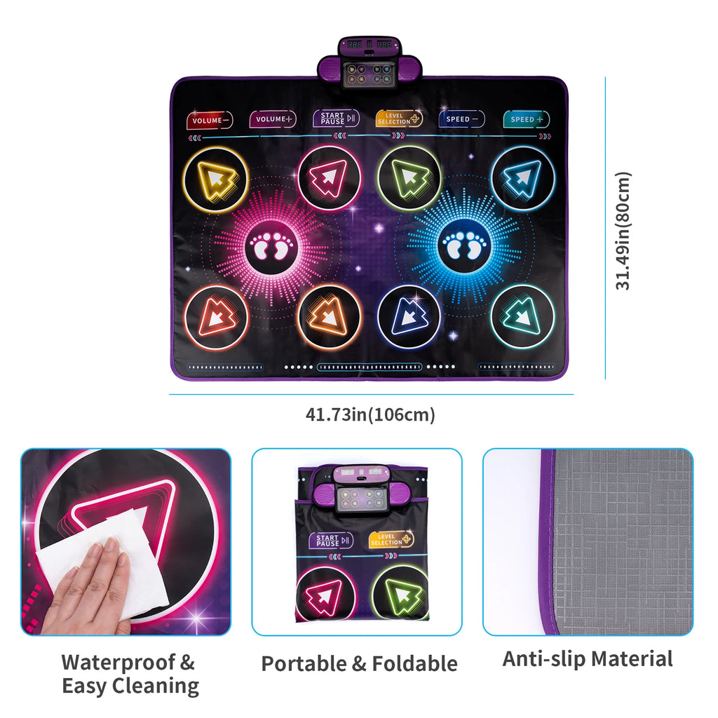 Kids Electronic Dance Mat Dancing Blanket Double Players Mode with 9 Levels Kid Floor Music Blanket Educational Toys Kids Gifts