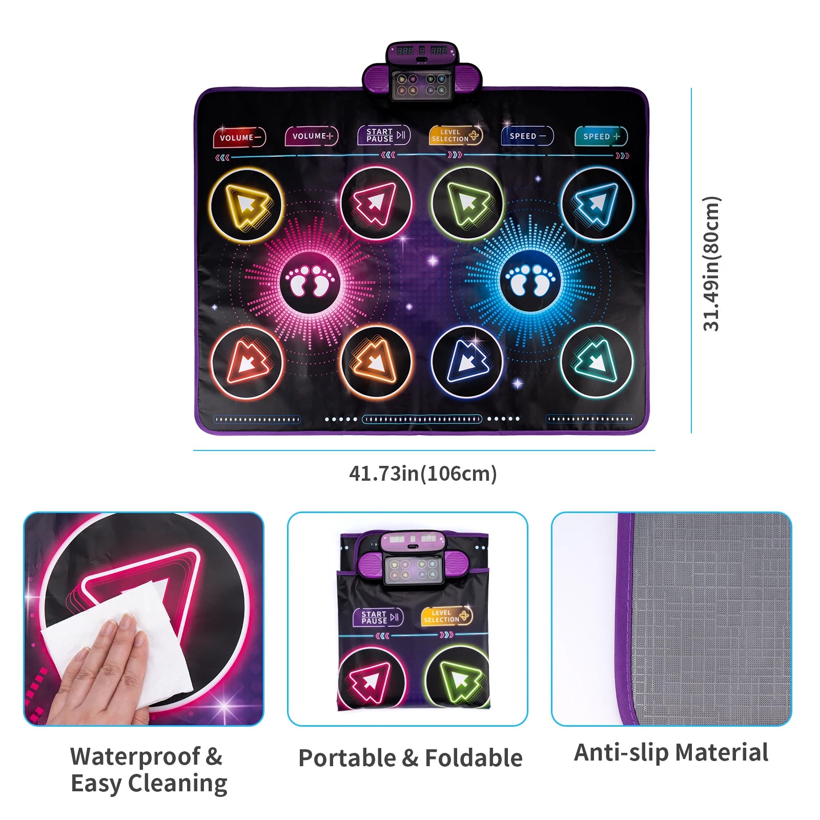 Kids Electronic Dance Mat Dancing Blanket Double Players Mode with 9 Levels Kid Floor Music Blanket Educational Toys Kids Gifts