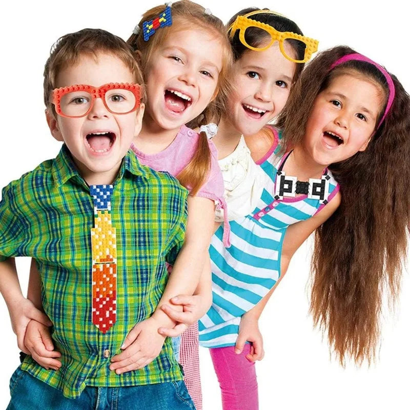 DIY Building Bricks Glasses Building Blocks Games for Kids Creative Building Block Birthday Party Favors, Carnival Party Games