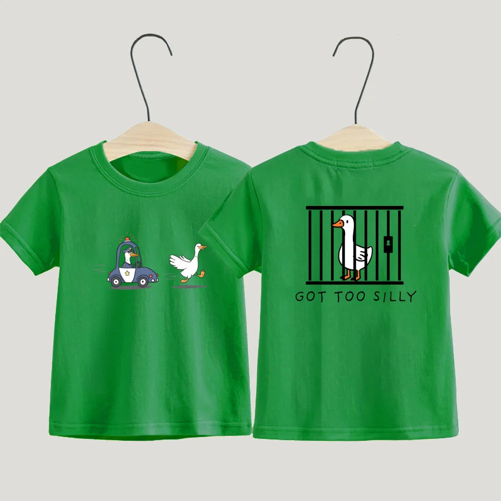 Got Too Silly Toddler Shirt Funny Silly Goose Boys Girls Short Sleeve Tee Funny Farm Animal Kids Shirt Baby Funny Shirts