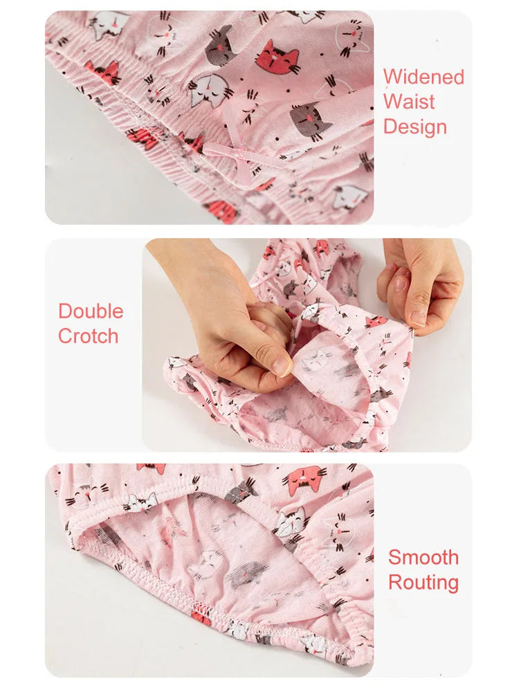 5Pcs/Set Children Underwear For Girls Cotton Soft Baby Girl Briefs Cute Cartoon Kids Triangle Underpants Exquisite Box Packaging