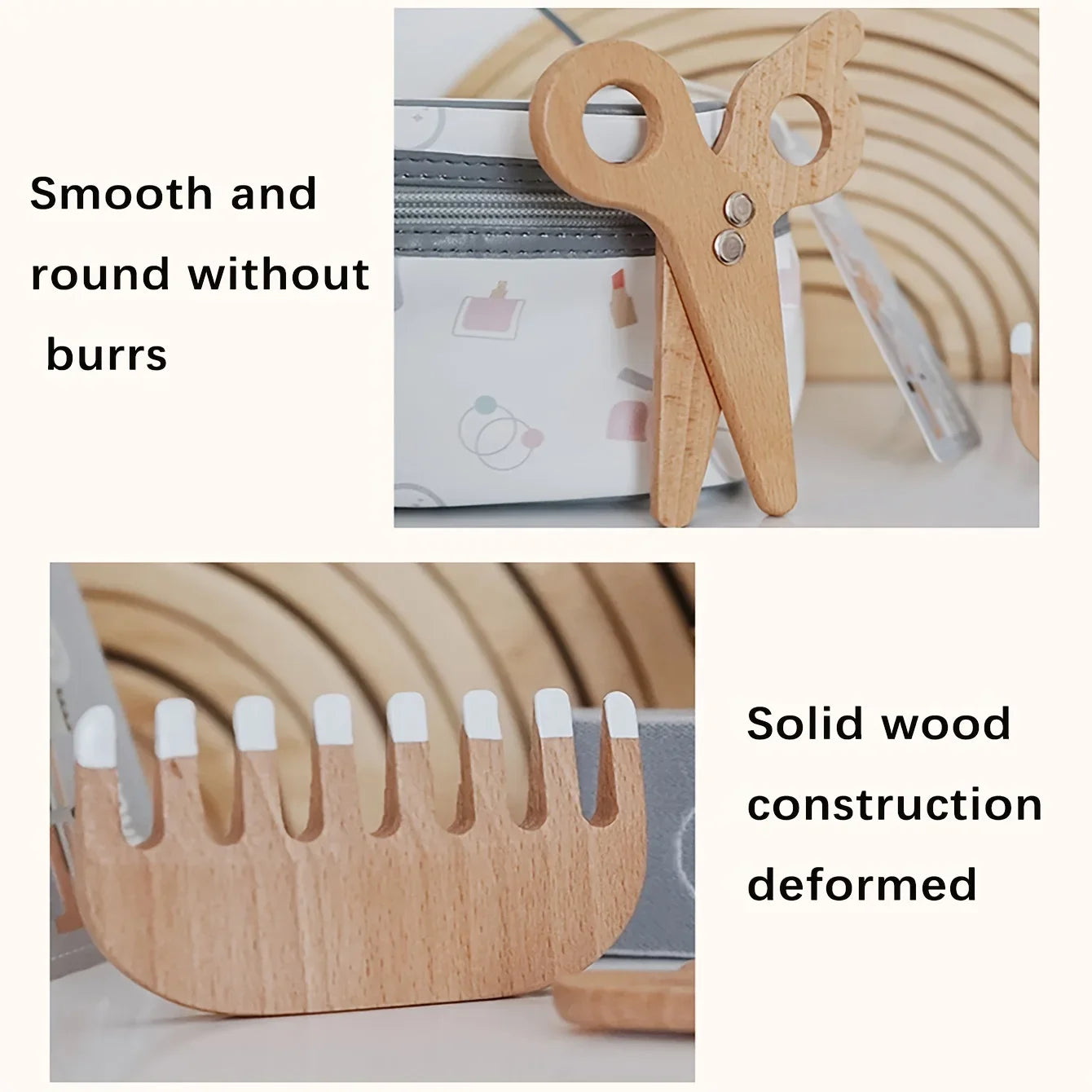 Montessori Wooden Makeup Toys for Girl, Girls Pretend Beauty Makeup and Salon Set Toys, Toddler Makeup Kit Gift Toys