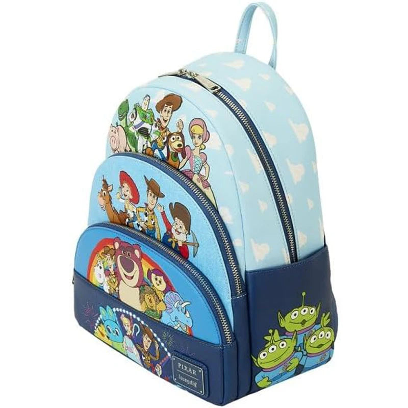 Loungefly Pixar Toy Story Movie Collab Triple Pocket Mini Backpack ﻿wallet