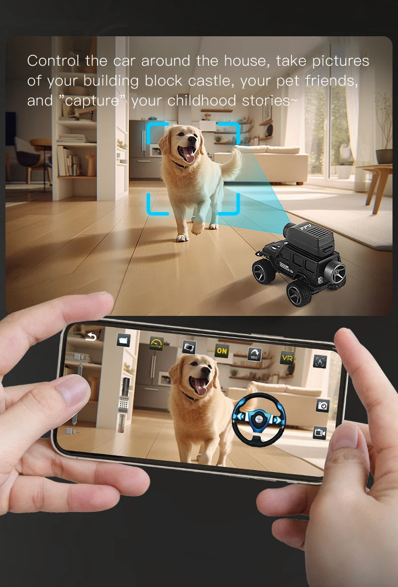 KF32 1:64 RC Mini Climbing Alloy Video Car With LED Light  and HD Camera Radio Remote Control Vehicle Toy for Kids Best Gift