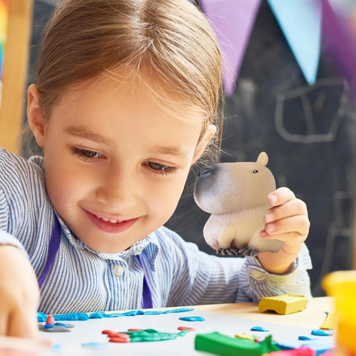 Chubby Capybara Squeeze Toy Fidget Toys Super Soft Simulated Capybara Squeeze Sensory Toys Anxiety Relief for Adults & Kids