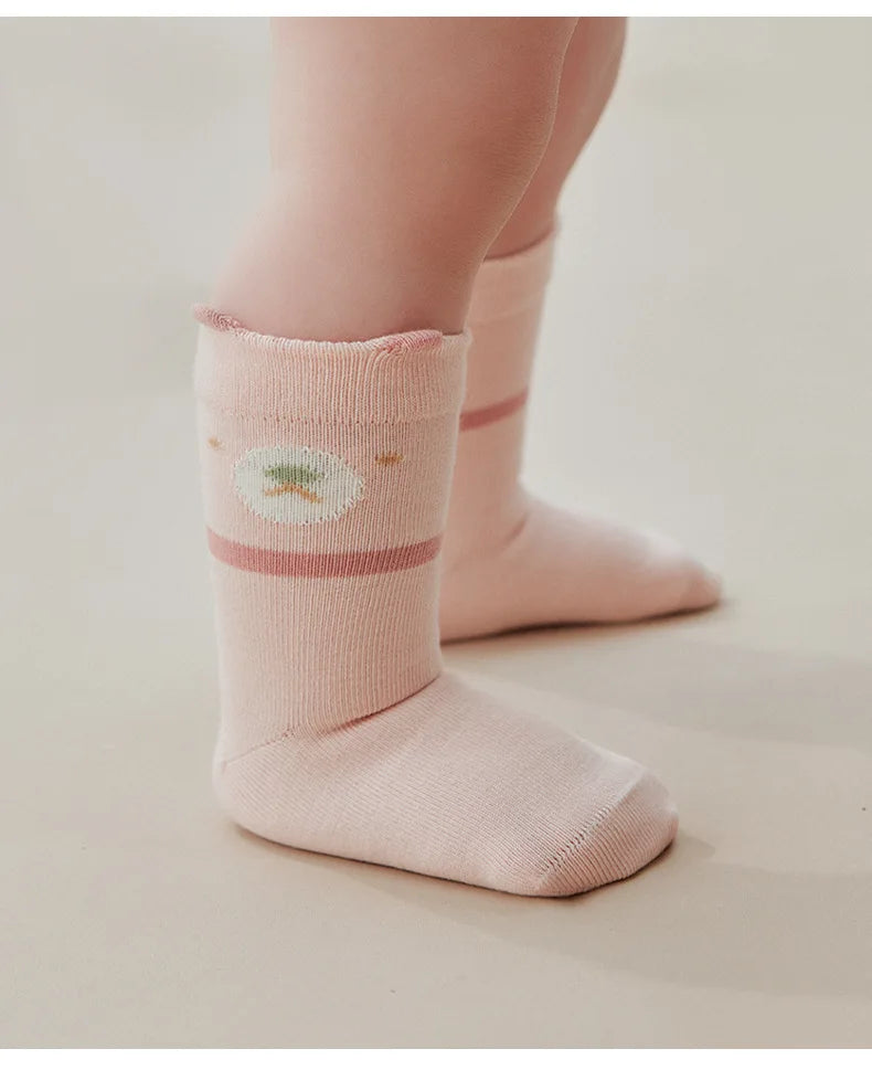 5 Pairs Kids Socks Cute Cartoon Warm Girls Socks Infant Children Girls Socks Soft Breathable Baby Socks For Girls