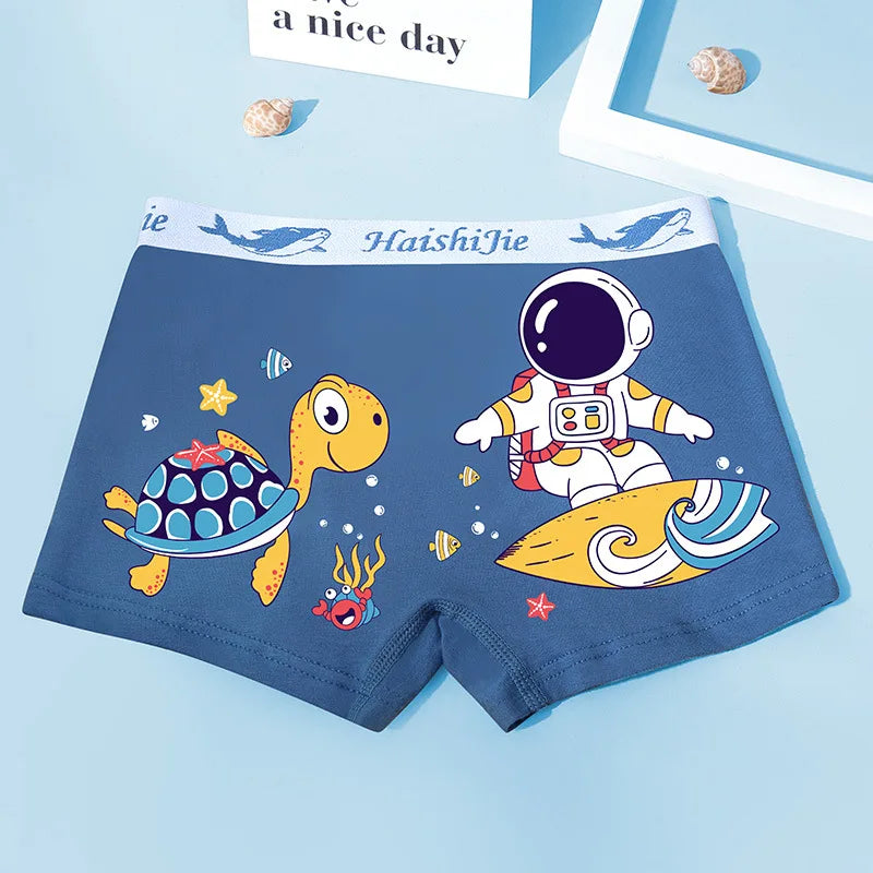 Boys Cotton Boxer Shorts 4PCS Not Pinch the Butt Boy Cotton Thin Section Flat Shorts Baby Underpants Children's Bottoms