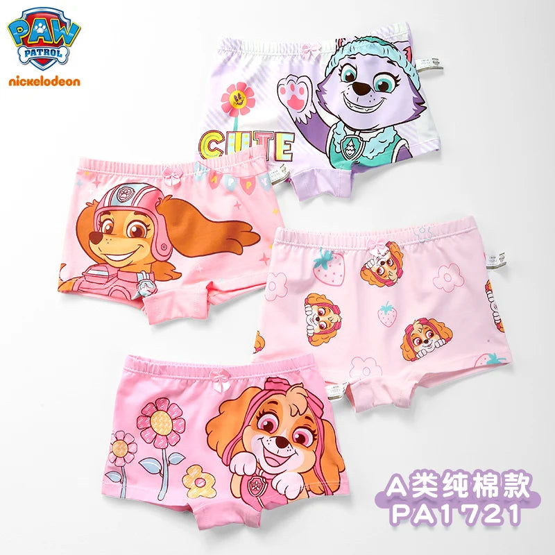High Quality Original Paw Patrol 4PCS/SET Baby Girl's Underwear Kids Underpants Liberty Skye Mmarshall Rubble Everest For 2-8T