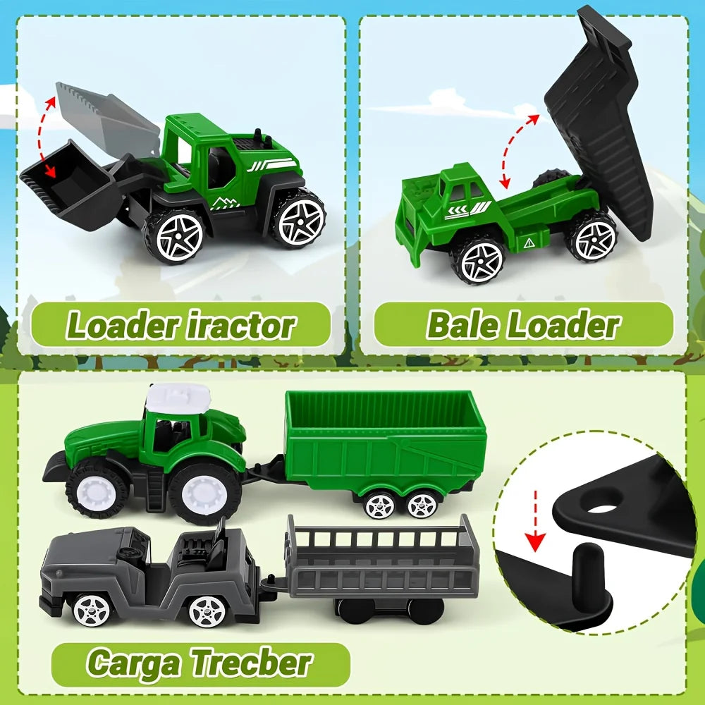 Farm Animals Toys for Toddlers Barn Farm Playset with Animals Figures Tractor for Kids Educational Learning Toys Christmas Gifts