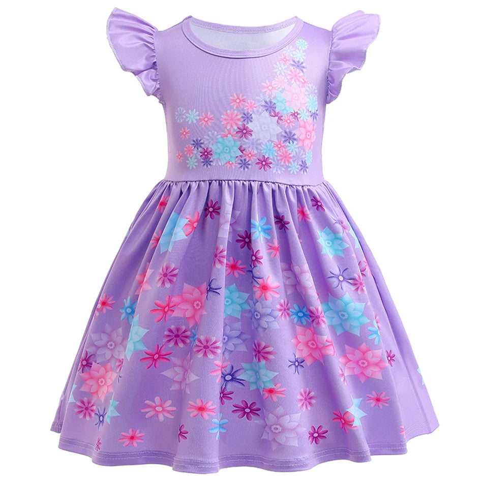 Mirabel Isabela Cosplay Princess Dress Kids Encanto Charm Costume Girls Halloween Children's Day Birthday Party Holiday Clothes