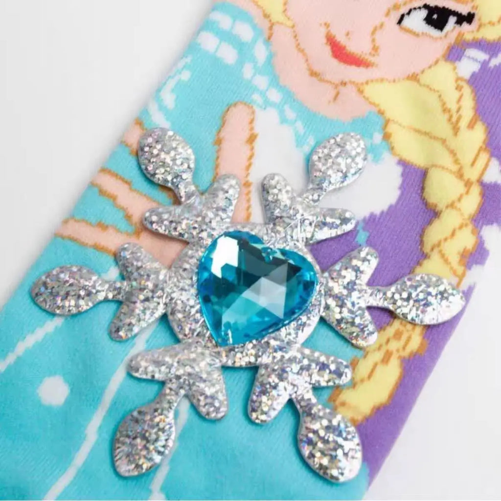 Disney Snow Princess Girl Long Socks Anime Elsa Princess Four Seasons Warm Socks Fashionable Cute Cartoon Children's Socks Gifts