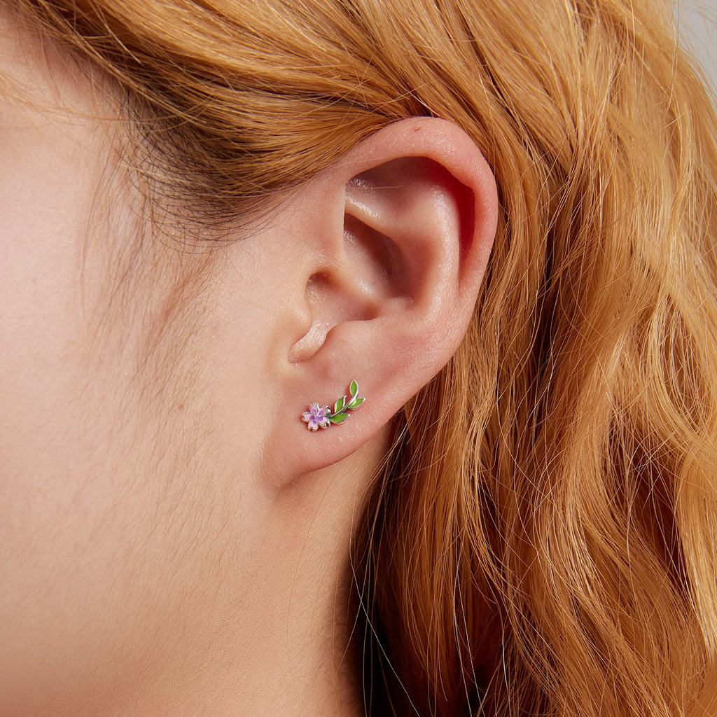 Bamoer 925 Sterling Silver Luxury Girl Earrings Rainbow Butterfy Cute Fancy Funny Ear Stud Original for Women Party Fine Jewelry