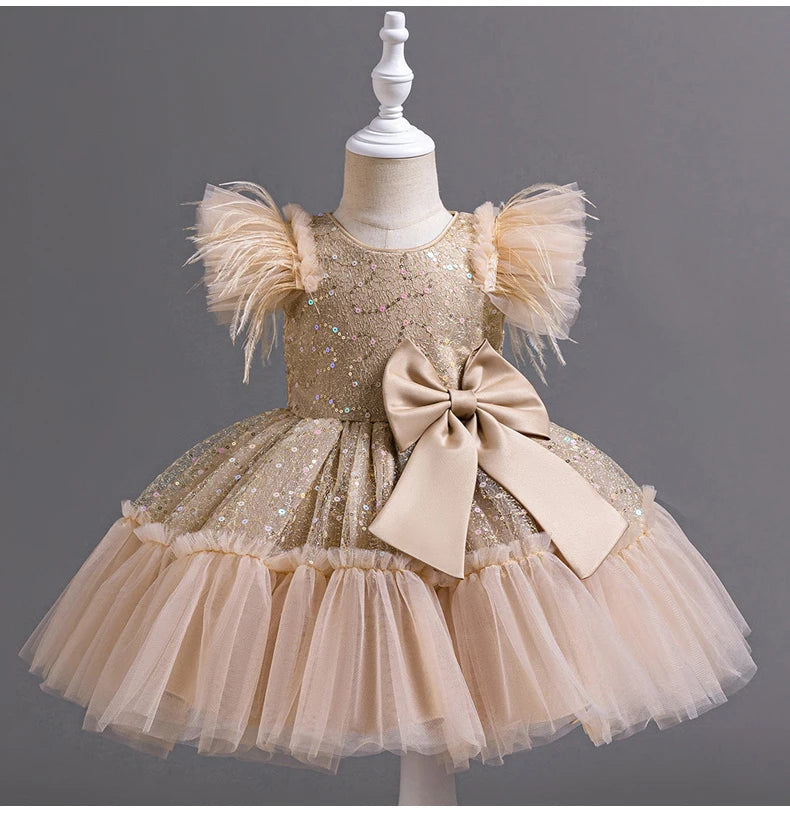6633 Little Baby Clothing Girl Wedding Dress Kids Birthday Party Princess Dresses Children Wedding Ceremony Costume