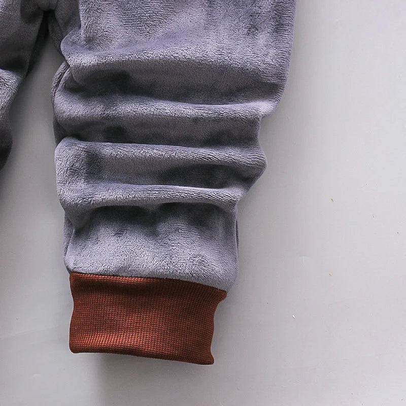 New Winter Baby Girls Clothes Suit Children Boys Thicken Warm Hooded Vest T-Shirt Pants 3Pcs/Set Toddler Costume Kids Tracksuits