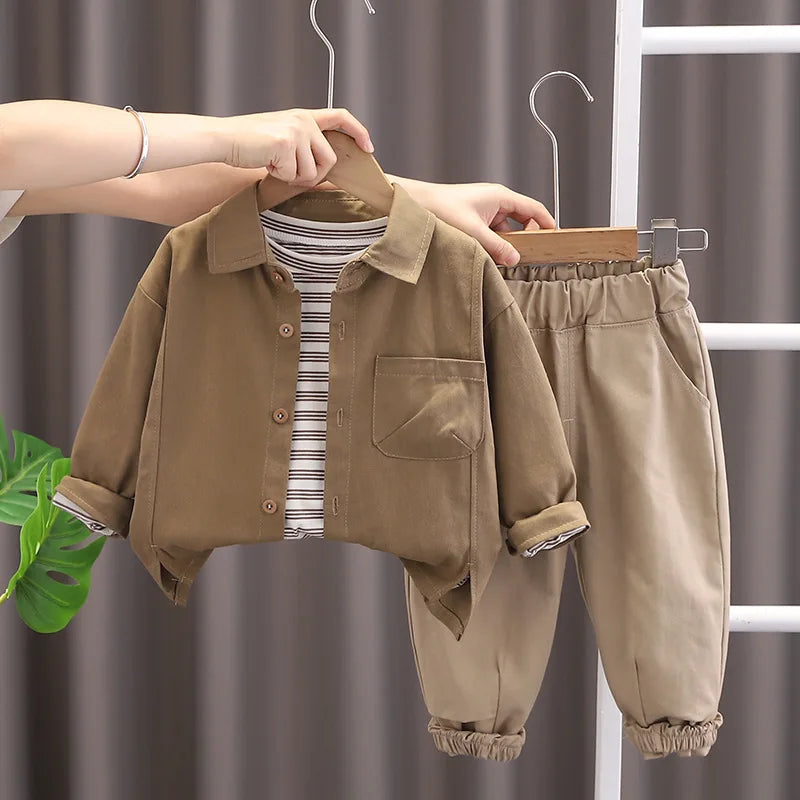 New Autumn Baby Clothes Suit Children Boys Shirt T-Shirt Pants 3Pcs/Sets Toddler Clothing Infant Casual Costume Kids Tracksuits