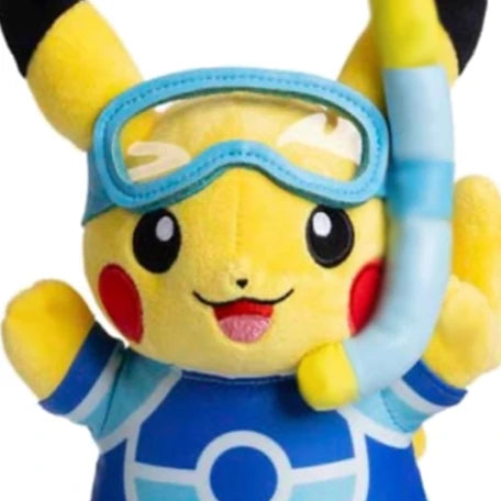 Pokemon Kawaii Hawaii Diving Pikachu Stuffed Toys Cartoon&Cute Pikachu Plush Doll Throw Pillow Birthday Gift for Kid Friends Boy