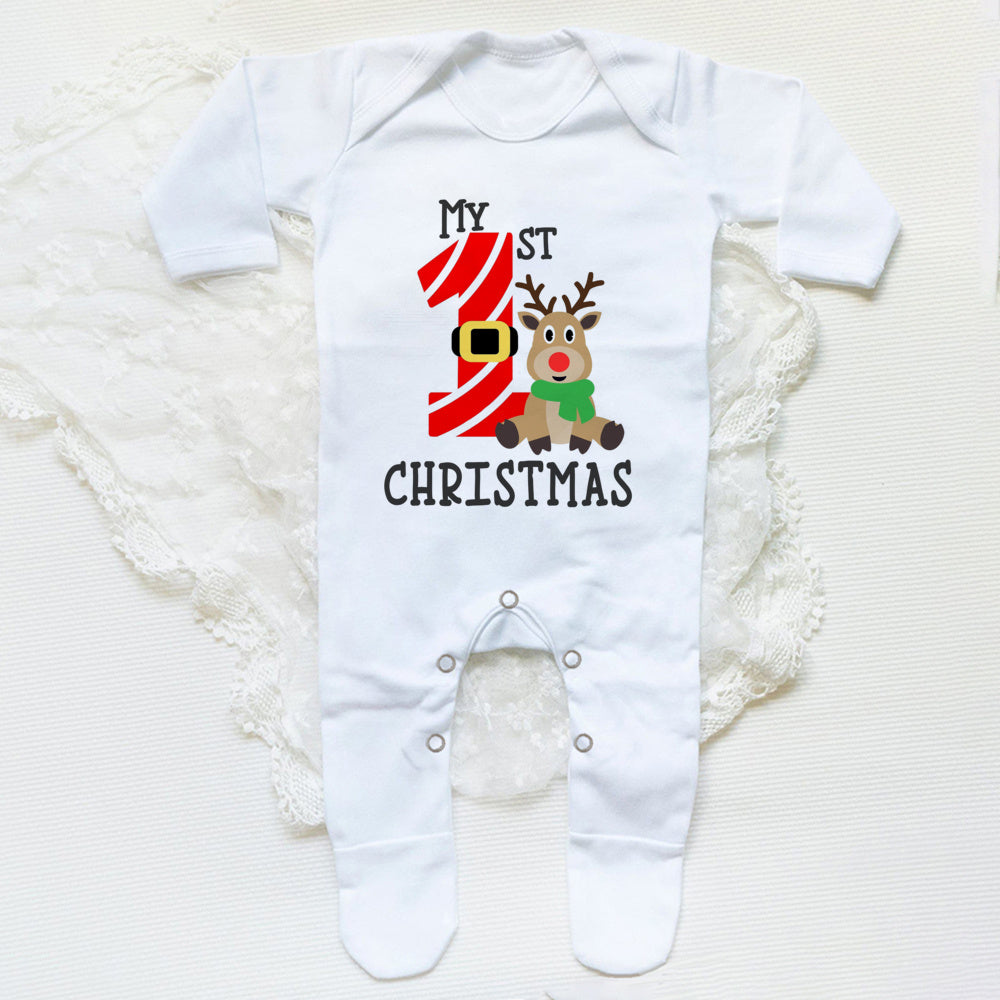 First Christmas Print Baby Sleepsuit Xmas Babygrow Sleepsuit Infant Christmas Gift Boys Girls Clothes Baby Coming Home Outfits