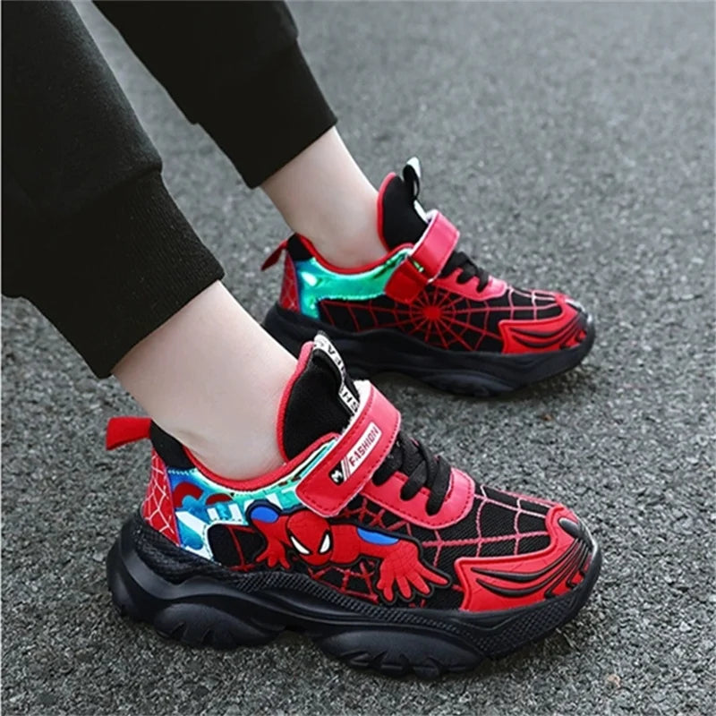 Disney Kids Sneakers Boys Tennis Shoes Comfortable Mesh Shoes Lightweight Outdoor Children's Sports Walking Black Blue Shoes
