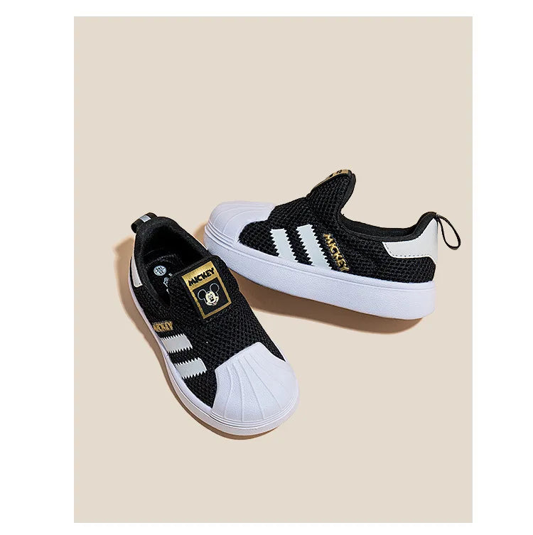 Disney Casual Shoes For Baby Boy Girl Brand Children Sneaker Mickey Mouse Kids Sports Black Shoes Toddler Walking Shoes Size 32