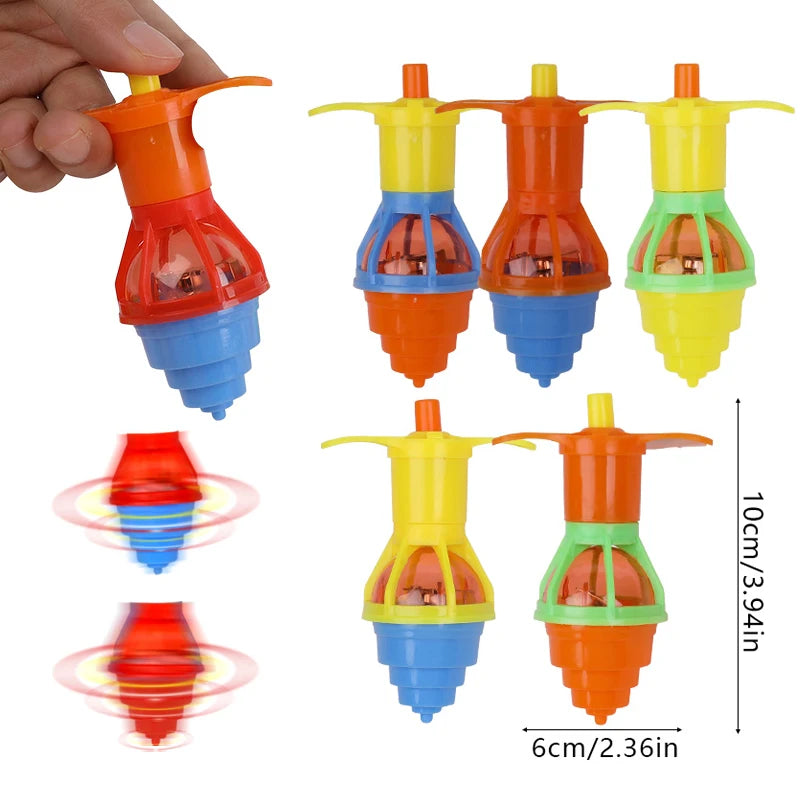 5/10/20pcs LED Light Up Spinning Tops Glow Rotating Gyro Kids Birthday Party Favors Pinata Filler Toys Boy Girl Christmas Gifts