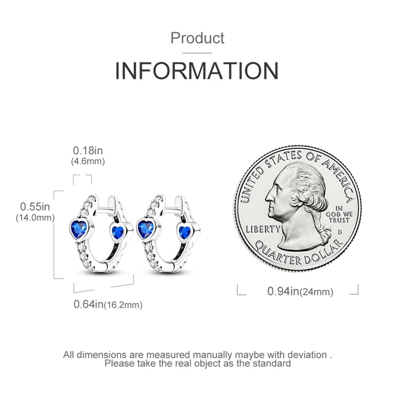 925 Sterling Silver Pave U Shape Heart Eardrop Earrings Hoop Earrings For Women Wedding Engagement For Girlfriend Birthday Gift