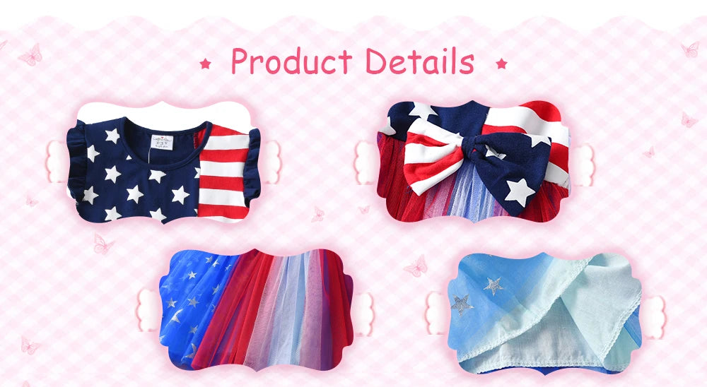 VIKITA Kids Summer Dress Girls Mermaid Print Princess Dress Flying Sleeve Toddlers Birthday Party Tutu Dress Children Clothing