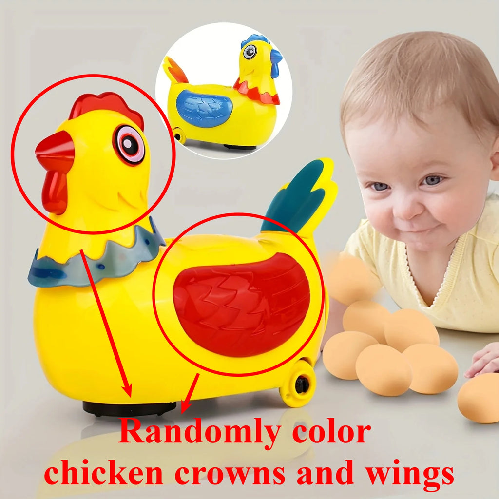 Electric Laying Egg Chicken Toy Doll with Sound Music Talking Walking Chicken Singing Dancing Chick Toy Easter for Boys Girls