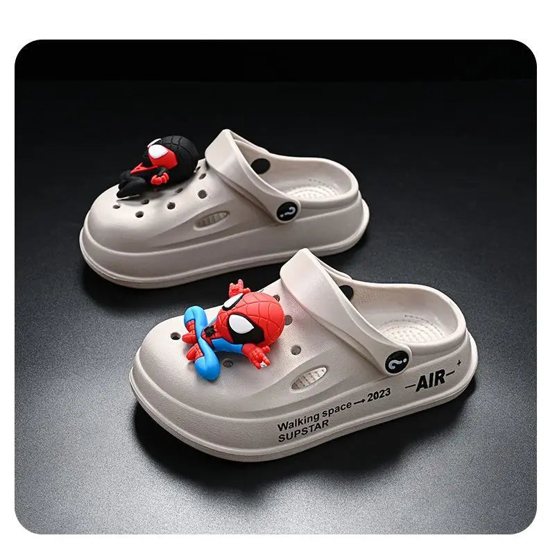 Disney Spider Man Children's Cave Shoes Boys' Anti Slip Soft Sole Kid's Beach Sandals For Home And Outdoor Shoes Size 24-45