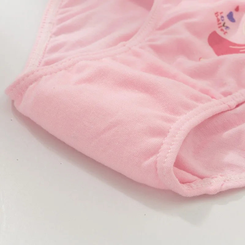 4Pcs/Set Little Girls' Cotton Panties Baby Toddler Soft Underwear softness Cute Pattern Kids Briefs Multipack