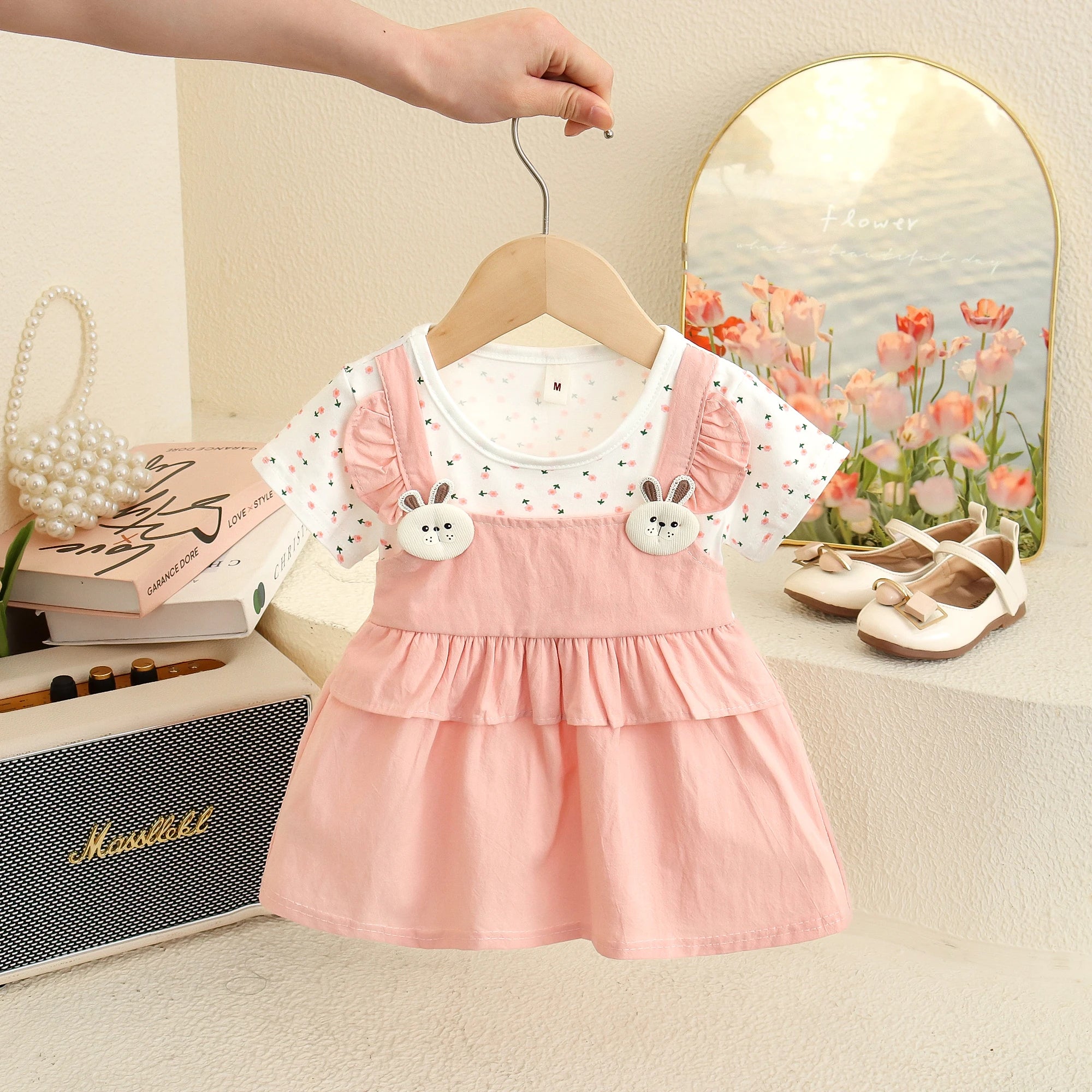 6-24 Months Summer New Baby Girl Dress, Sweet Floral Short Sleeved Children'S Clothing