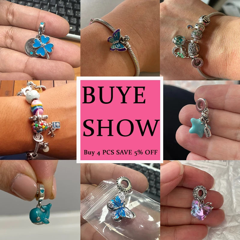 Fit Qikaola 925 Original Bracelets Blue Zircon Owl Luminous Sea Turtle Octopus 925 Silver Charms Beads DIY Birthday Jewelry Gift