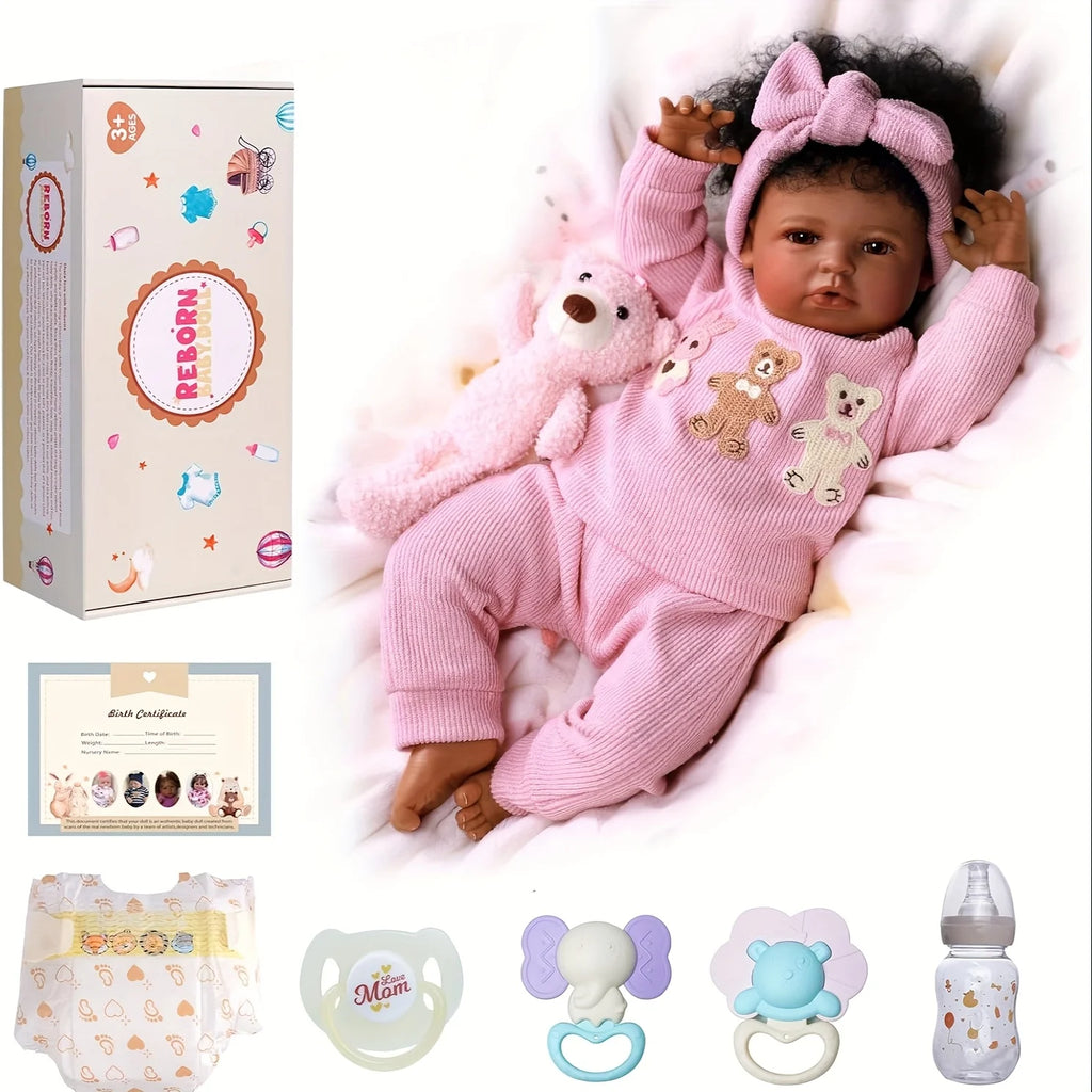 20 ” Realistic Reborn  Baby Dolls Girl,Soft Vinyl & Cloth Body Cute Newborn Doll With Play Set For Kids